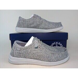 Dockers Shoes Mens 7 M Farley Oxfords Loafer Cement Grey Canvas Lace Up NEW